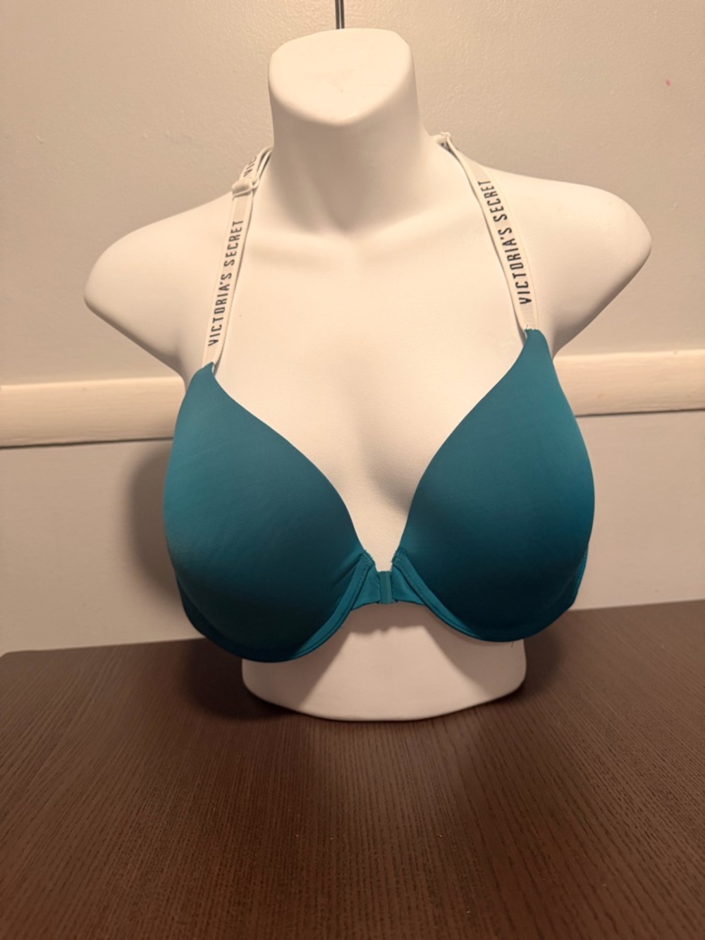 Victoria's Secret Teal Convertible Push-Up Bra with Logo Straps